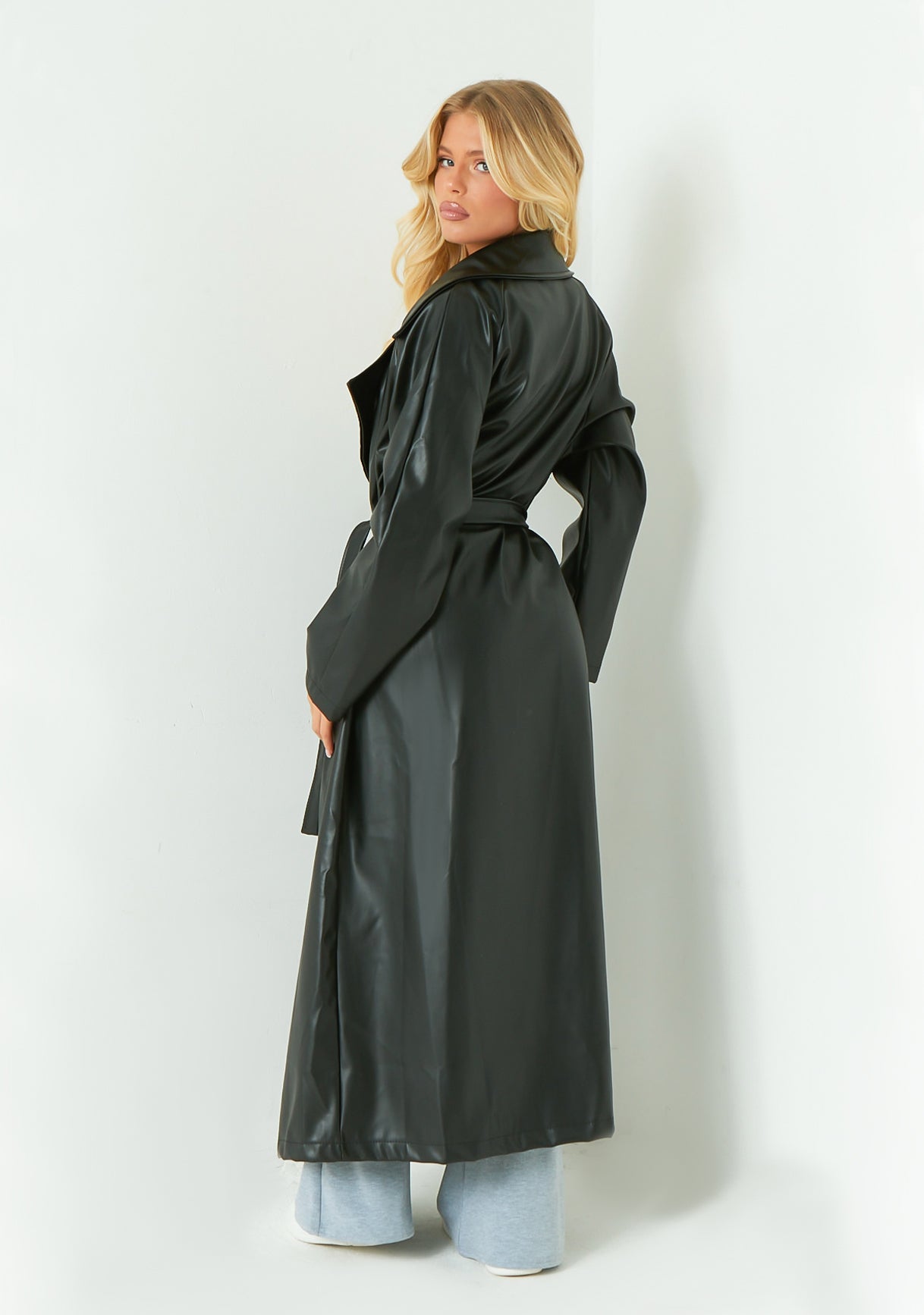 Dani Leather Trench Coat