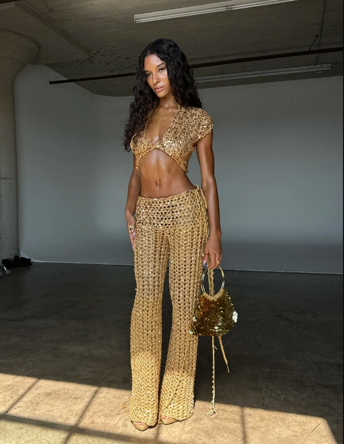 Esme | Gold Sequin Pants