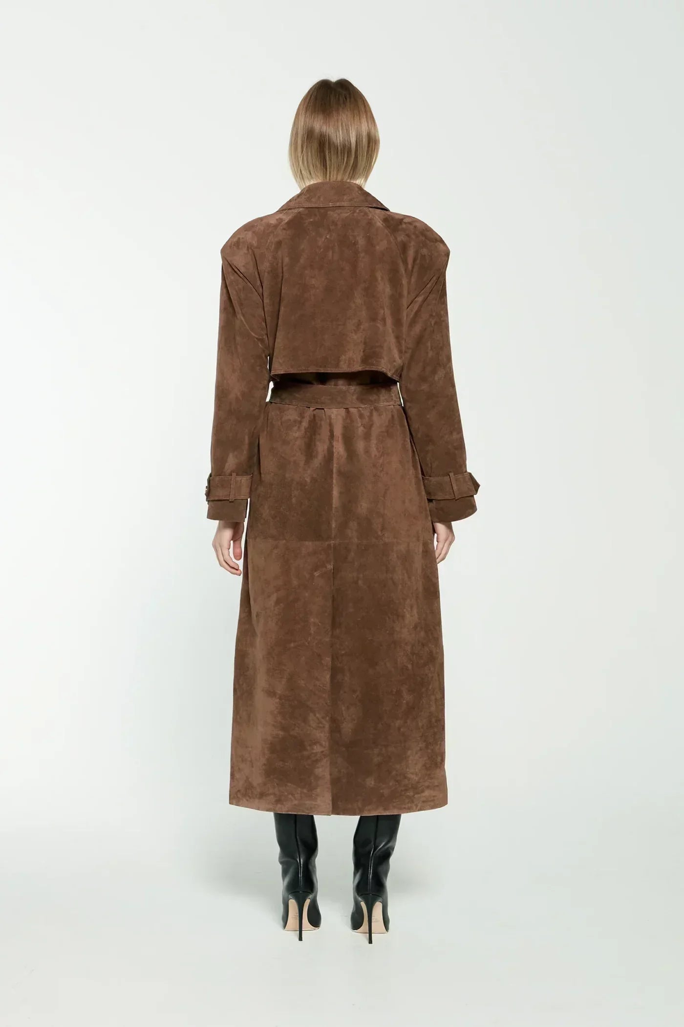 Anna - Suede Leather Trench Coat