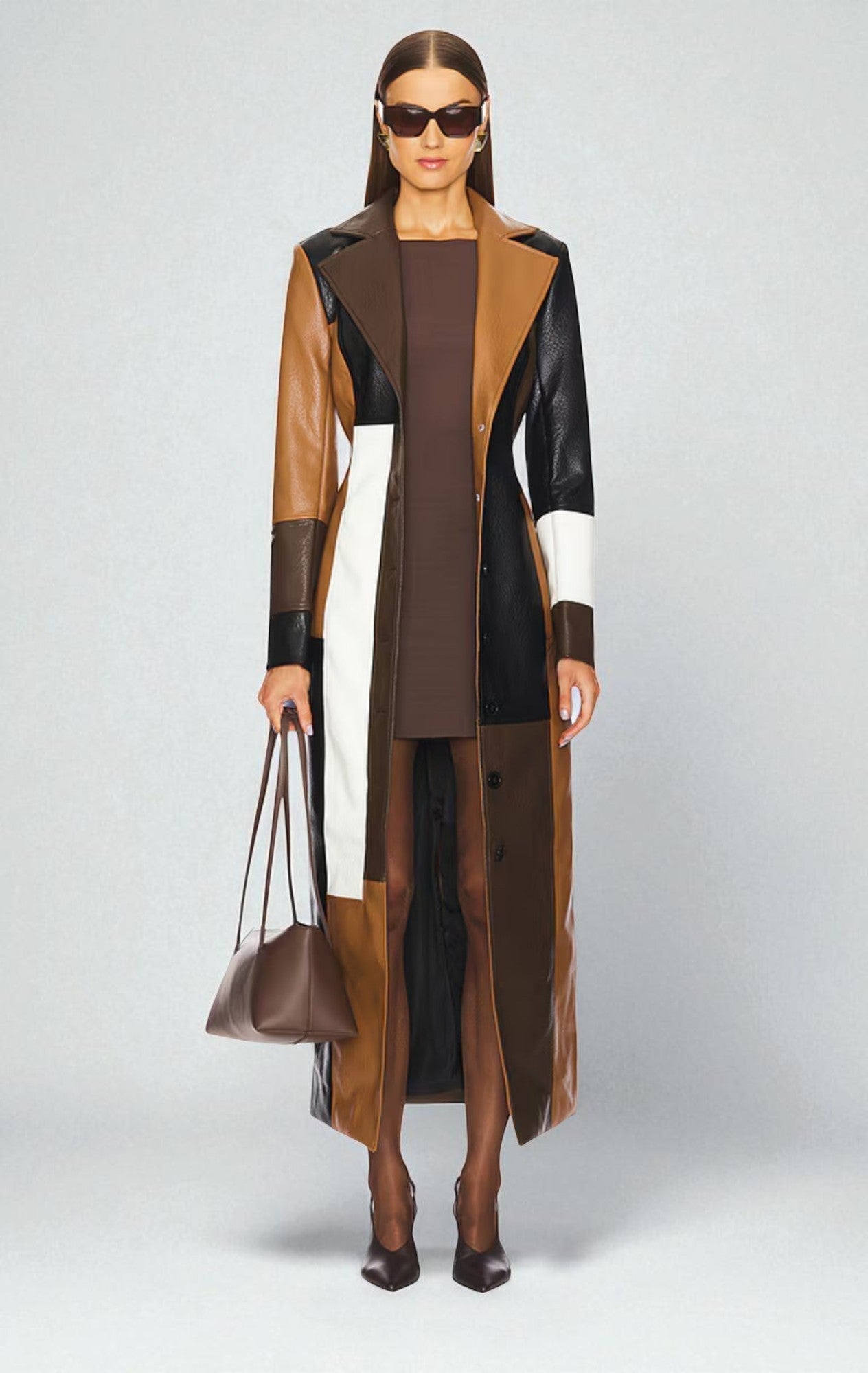 Rosaline | Mosaic Leather Coat