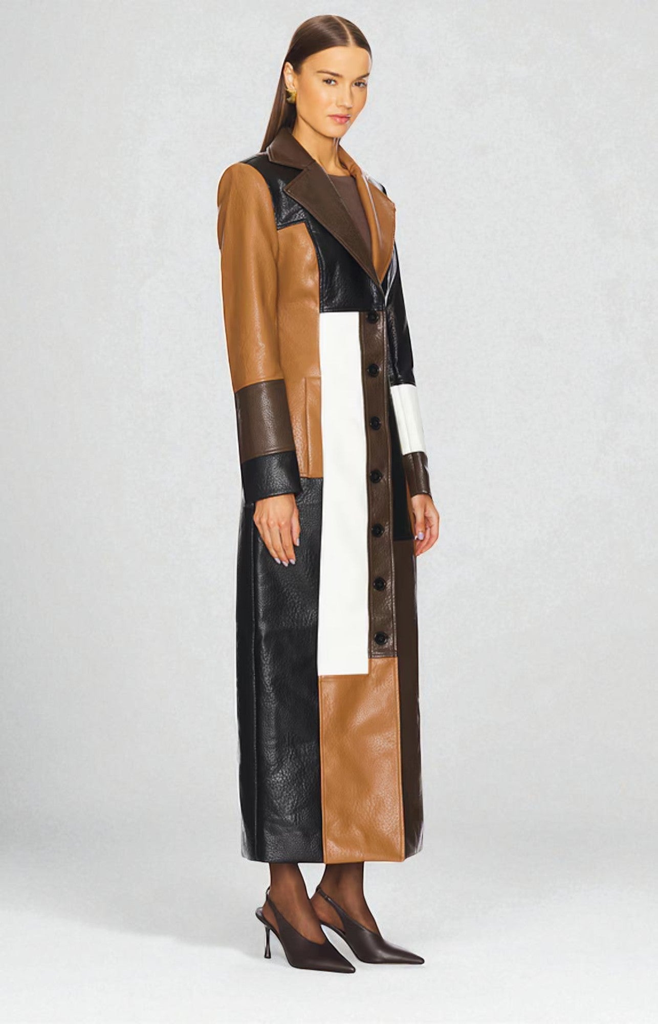 Rosaline | Mosaic Leather Coat